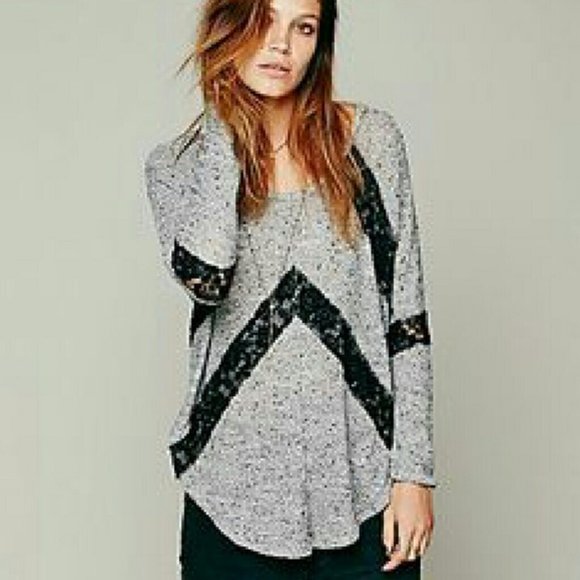 We the Free Free People Flying V Hacci Top - Picture 2 of 3